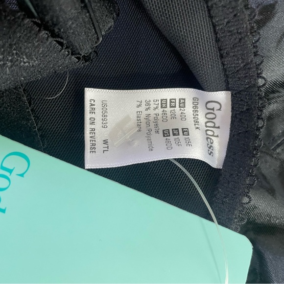 Goddess Black Sheer Bra, Kiera, Size 46DD - NWT - Picture 8 of 8